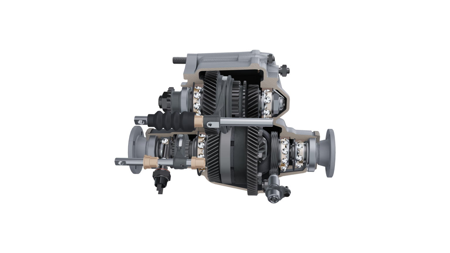 Drivetrain assembly with SKF bearings in real time 3D